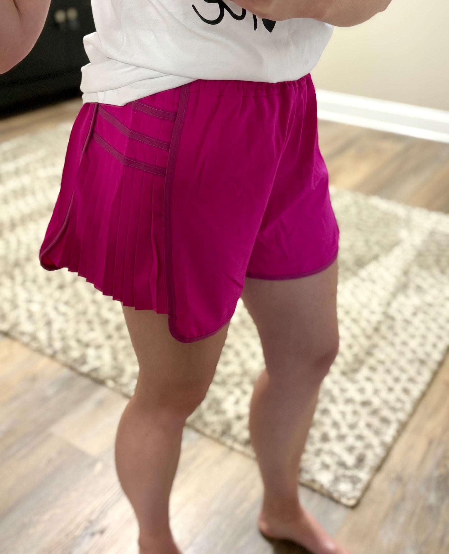 Side Pleated Shorts