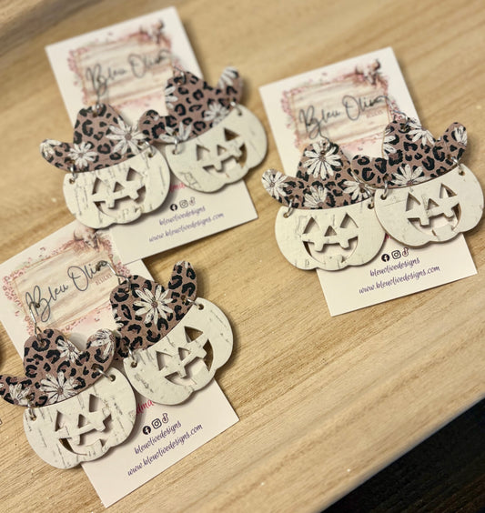 Cowgirl Pumpkin Earrings