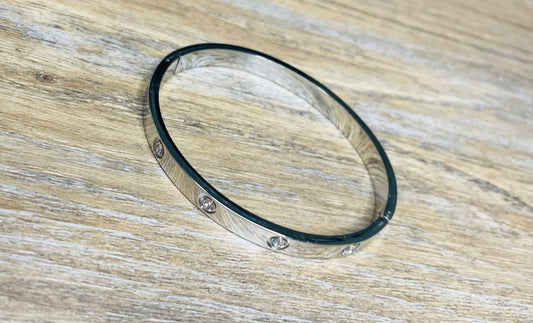 Silver Rhinestone Bangle