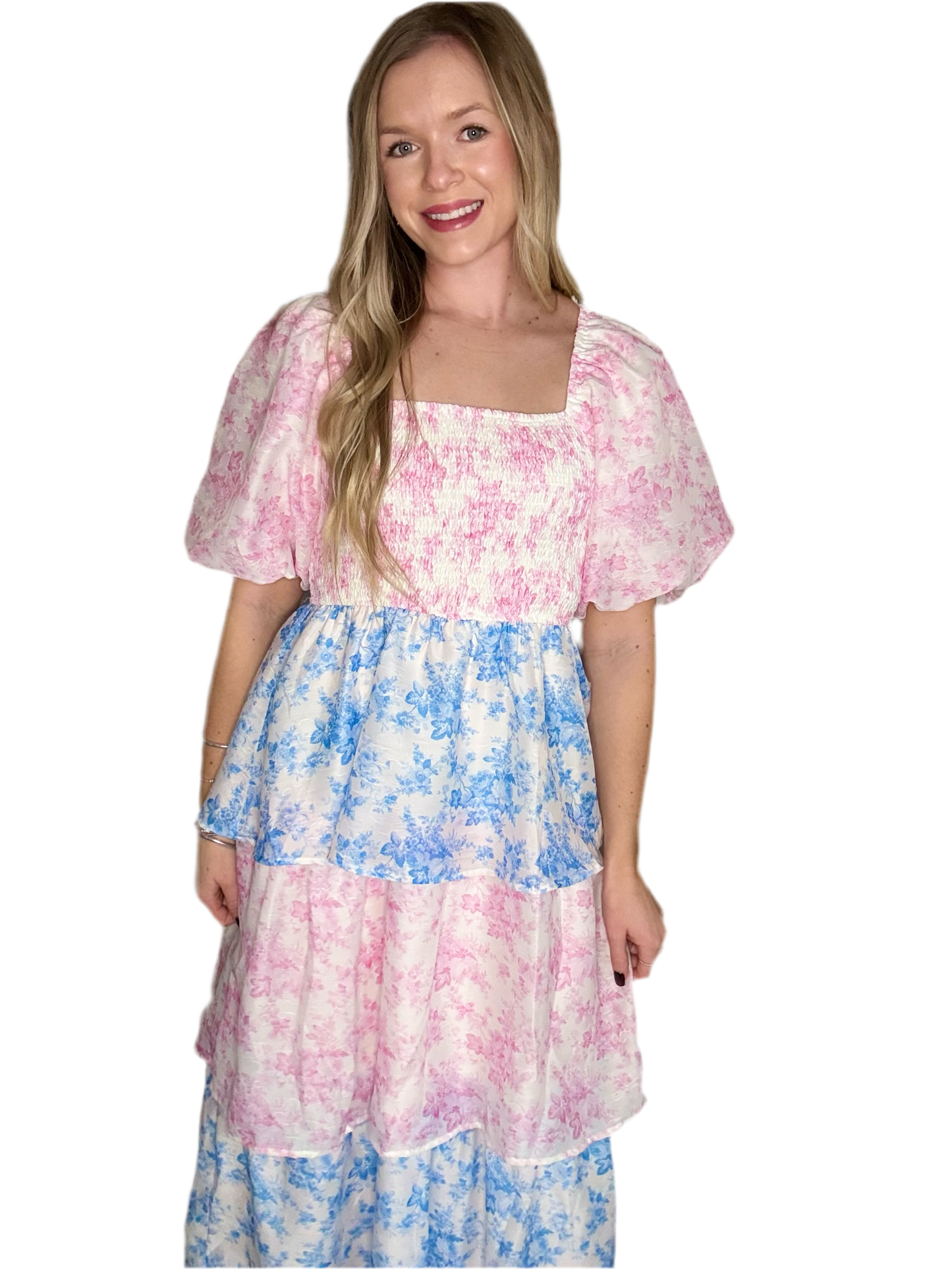 Smocked Tiered Floral Dress