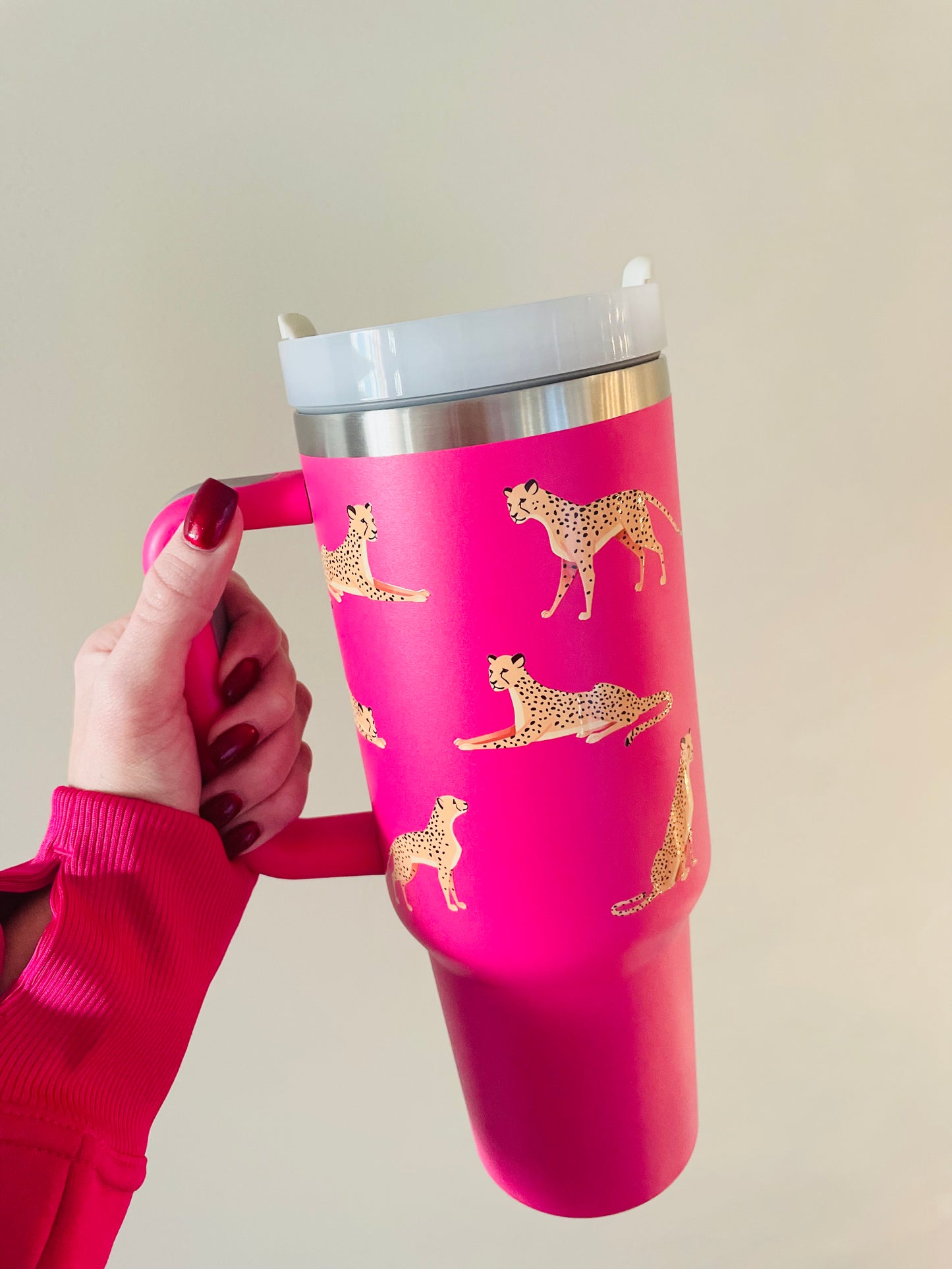 Fuchsia Cheetah Cup