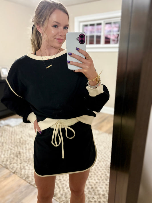 Black Skort Set