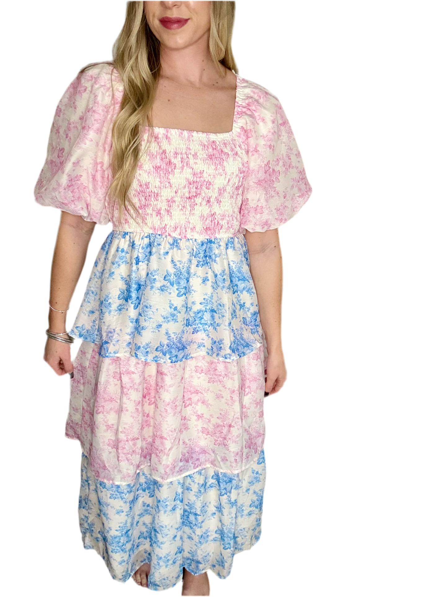 Smocked Tiered Floral Dress