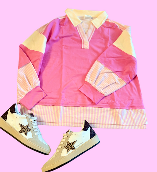 Pink Striped Top