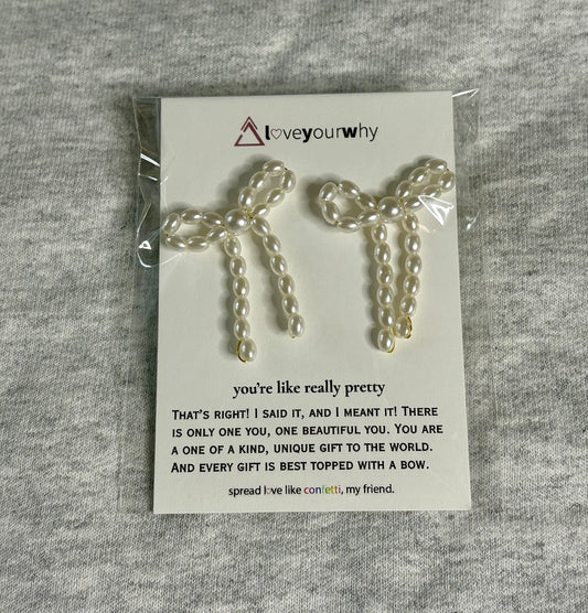 Pearly Bow Earrings