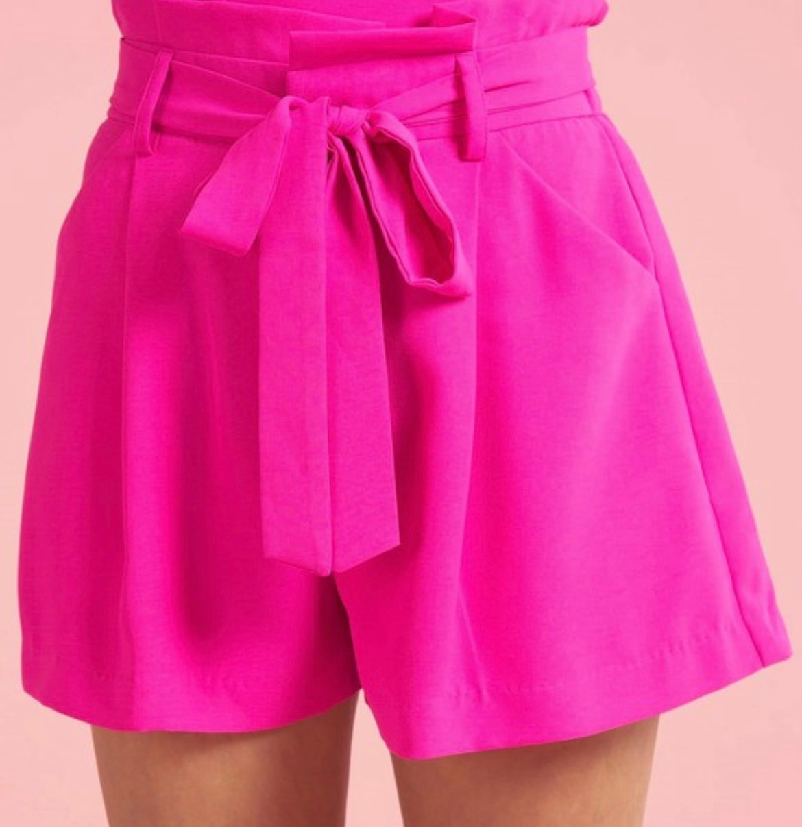 Magenta Tie Shorts